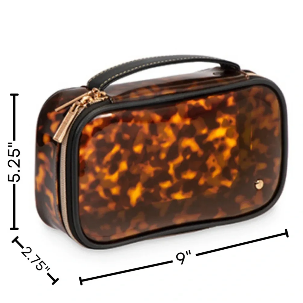 Stephanie Johnson Miami Clearly Tortoise Claire Medium Make-up Case-NWT